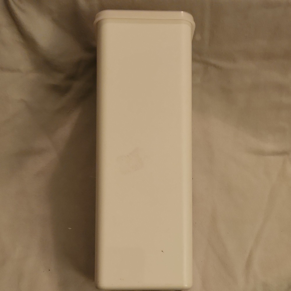 Tupperware Beige Plastic Rectangular Canister 10.5" x 3.5"
