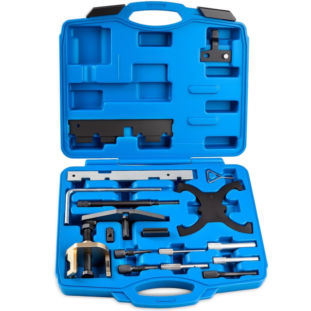 18PCS Engine Timing Tool Kit, Camshaft Locking Set with Flywheel Lock, Blue