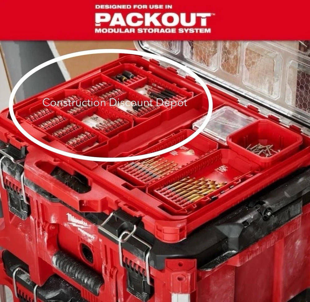 Milwaukee PACKOUT COMPATIBLE Customizable Large Case Drill Bit Organizer