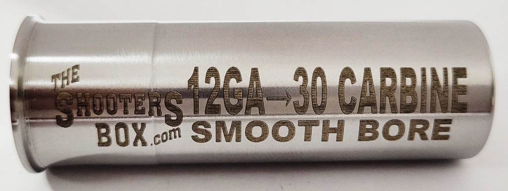 12GA to 30 CARBINE Shotgun Adapter - Chamber Reducer - Stainless - Free Case !!!