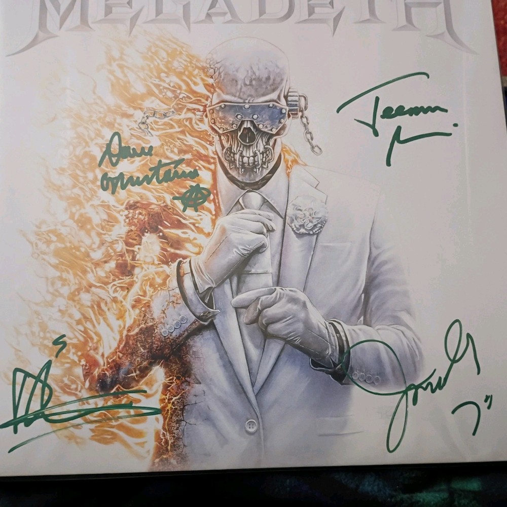 Megadeth signed Vinyl in Green on the cover no insert pre order JSA