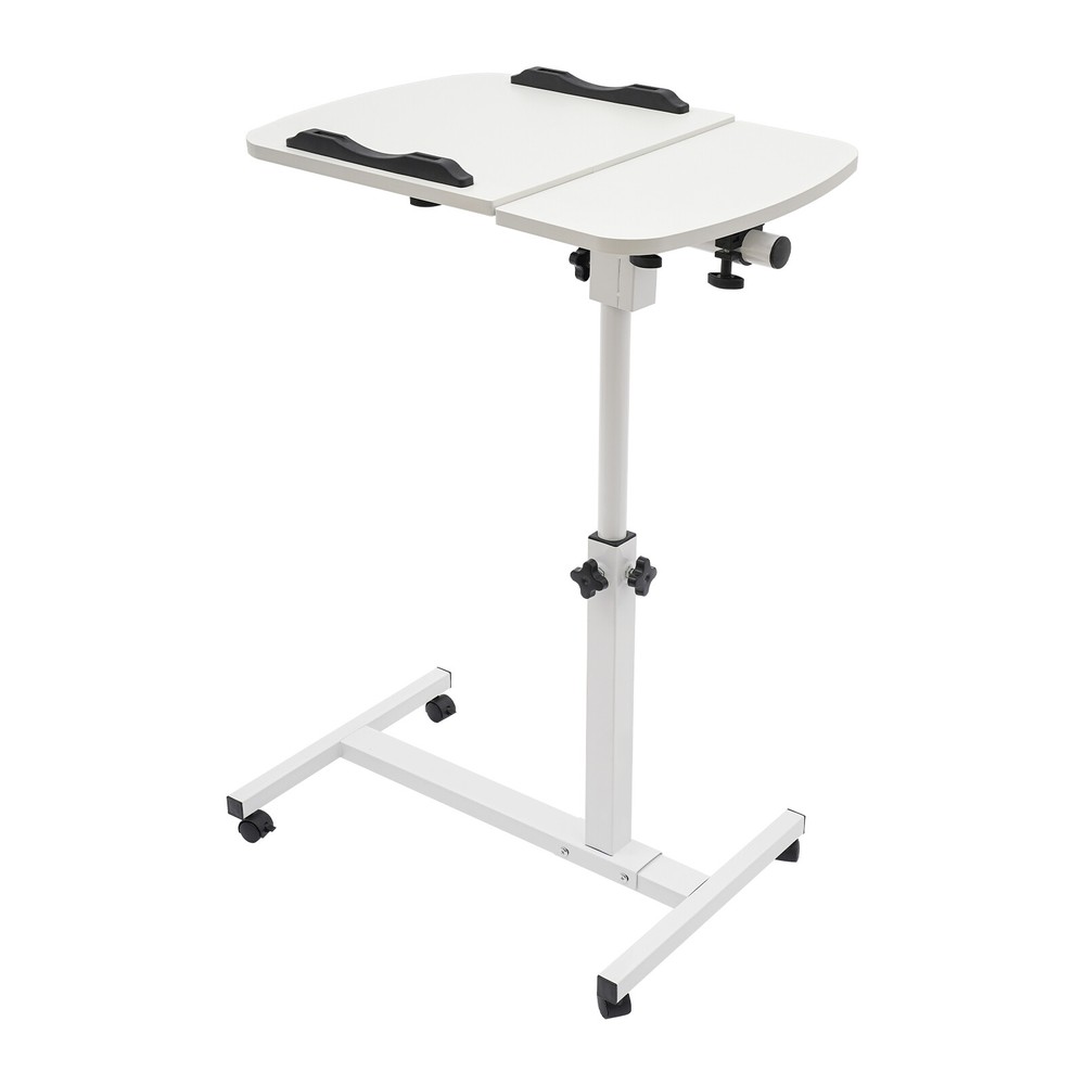 Office Laptop Desk Rolling Table Computer Mobile Stand Adjustable Portable NEW