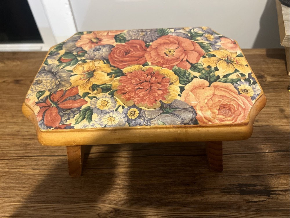 Vintage Floral Foot Stool