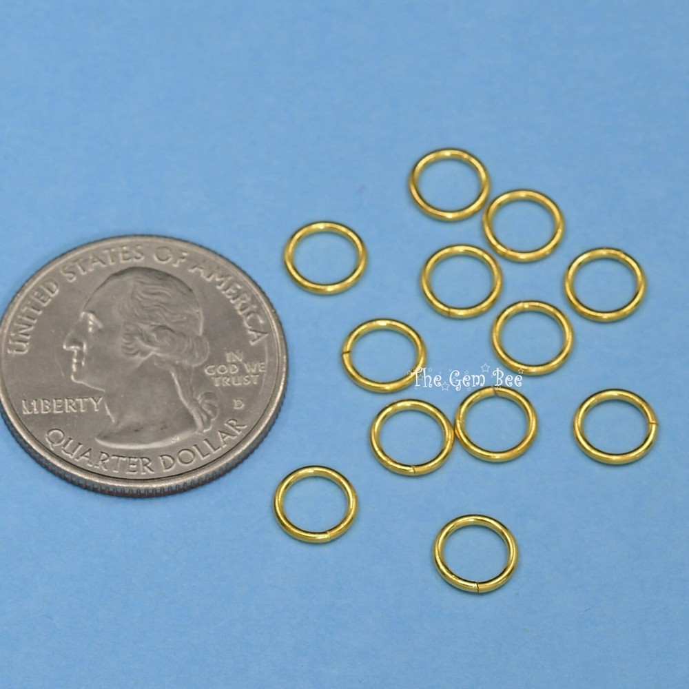 7MM 19 Gauge 14k Solid Yellow Gold Open Jump Ring Quantity: (1)