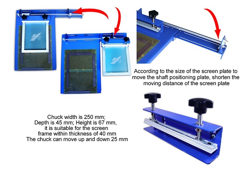 One Color Sliding Screen Printer Universal Two Directions Parallel Movement