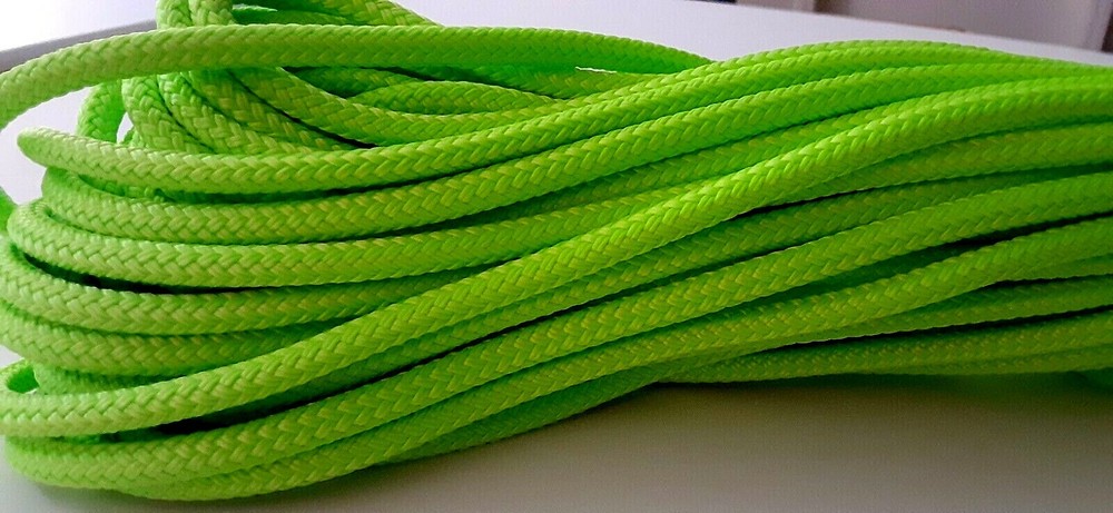 5/16 x 100 ft. Double Braid-Yacht Braid polyester rope. Lime