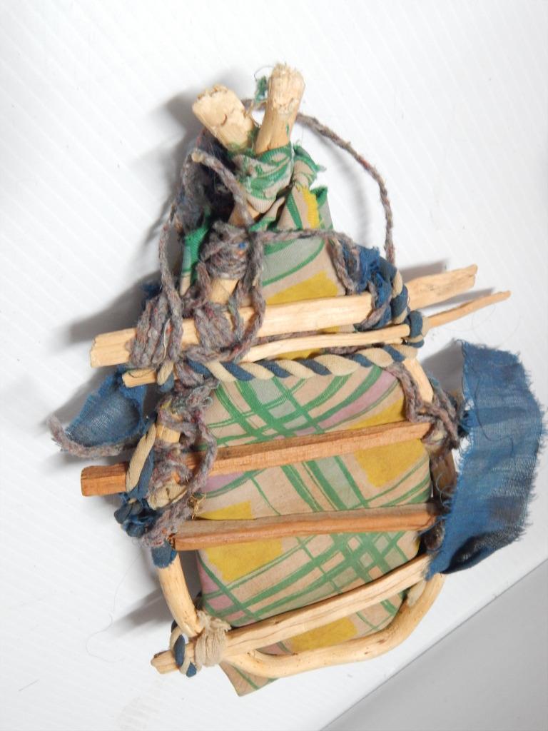 ANTIQUE CALIFORNIA MISSION CHUMASH TOY / DOLL SIZED CRADLEBOARD - RARE TO FIND