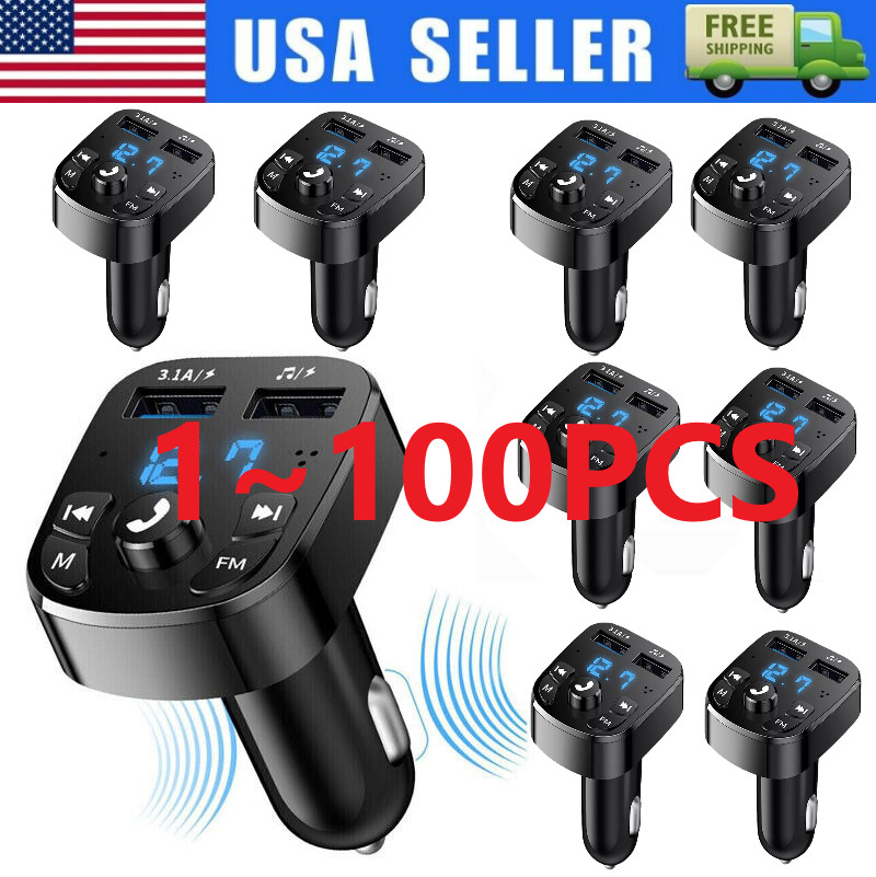US Bluetooth 5.0 Car Wireless FM Transmitter 2USB PD Charger AUX Hands-Free lot