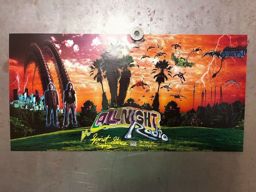 ALL NIGHT RADIO Spirit Stereo Frequency PROMO BANNER 2004 Sub Pop PSYCHEDELIC