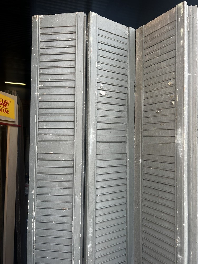 MASSIVE 8 panel shutter screen c1890 - 88” h x 75.5” wide - louvered & hinged