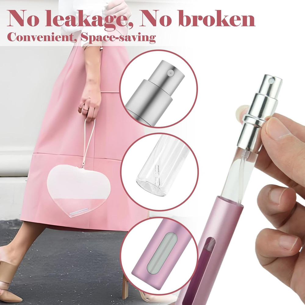 4Pcs Mini Perfume Travel Bottle, Perfume Atomiser Refillable, 5ML Spray Bottles,