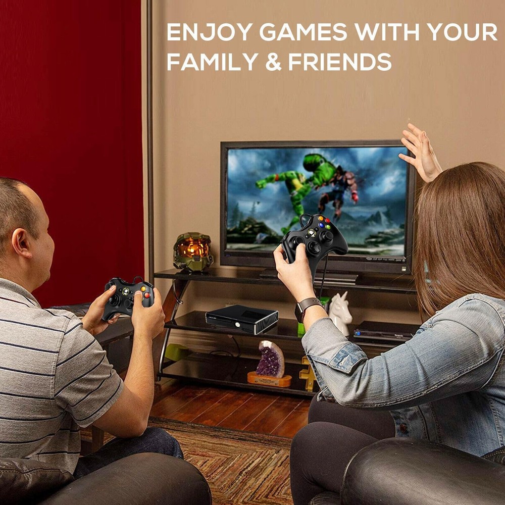 NBCP Wired Controller – Compatible with Xbox 360, 360 Black for 360