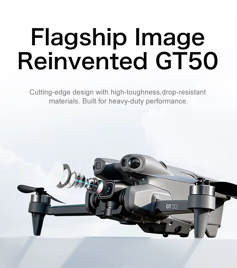 RC GT50 PRO Dual Camera 8K GPS HD Quadcopter Self-Stabilizing Foldable Drone