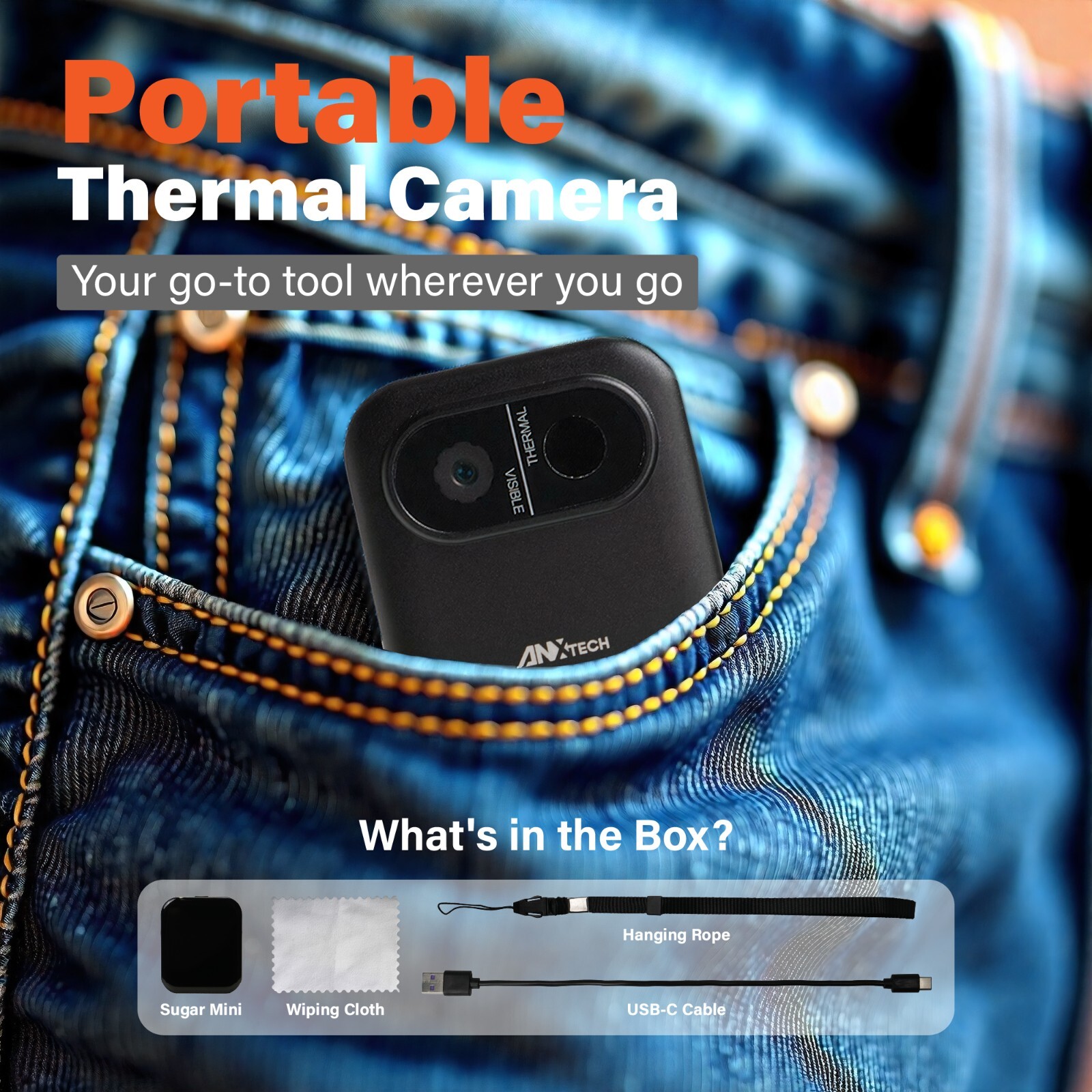 ANXTECH 80*60 Thermal Imaging Camera for Beginner Mini Thermal Imager Camera