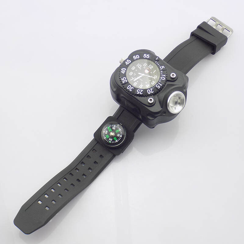 Tactical LED flashlight watch Rechargeable Wrist Watch Flashlight Light Torch