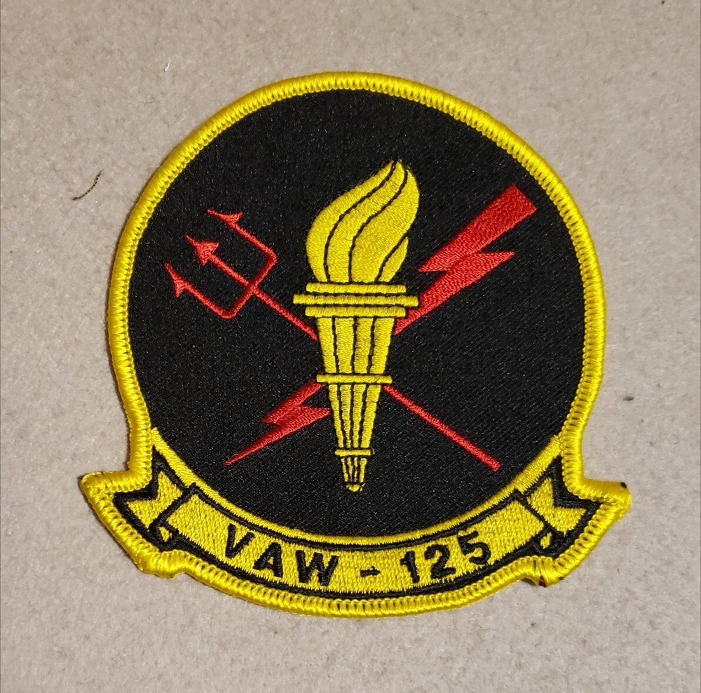 US Navy VAW-125 patch - 4" x 4" - no plastic backing