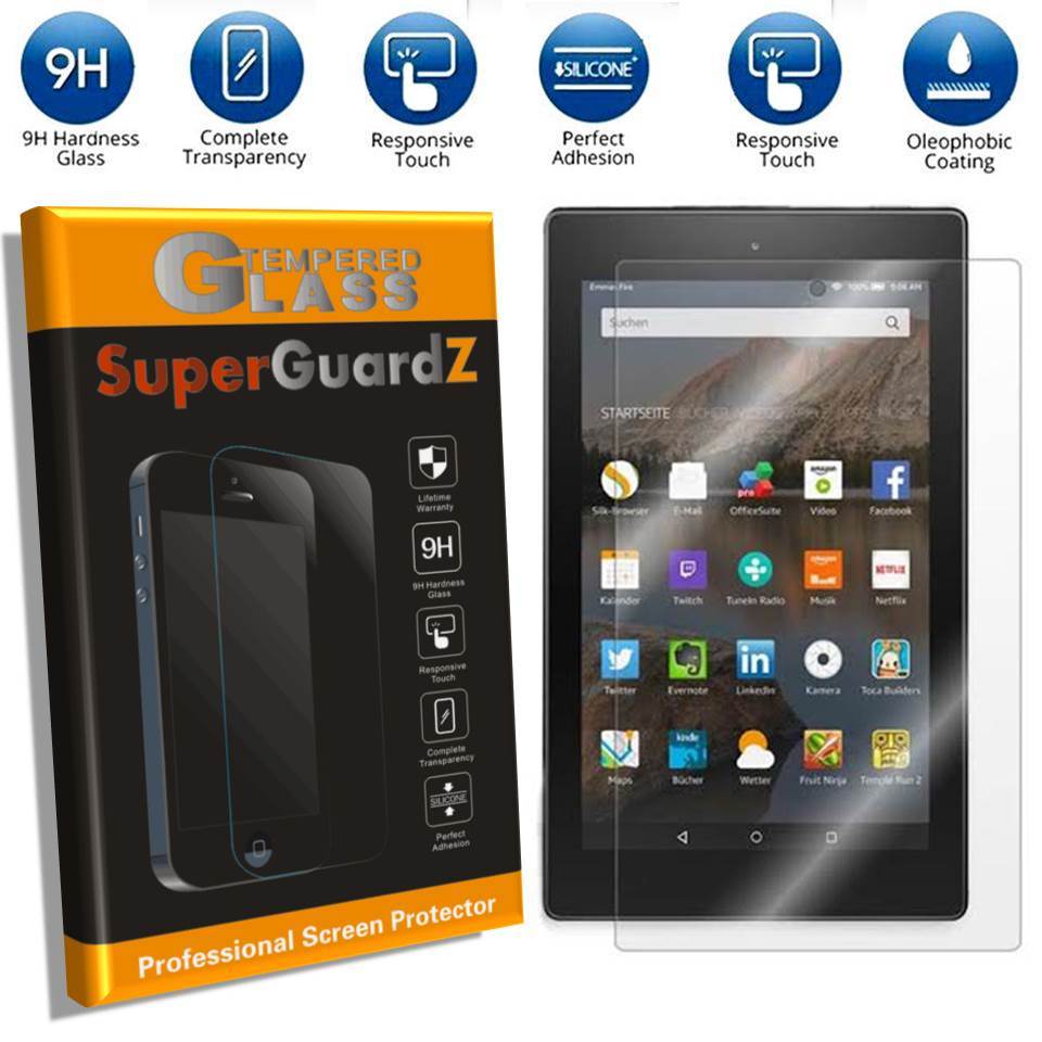 Tempered Glass Screen Protector Guard For Amazon Fire HD 8 (6th Gen, 2016)