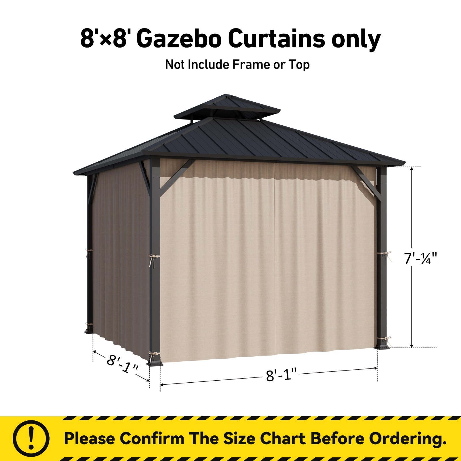 Outdoor Universal Gazebo Canopy Privacy Curtain Replacement 4 / 6 Panel Sidewall