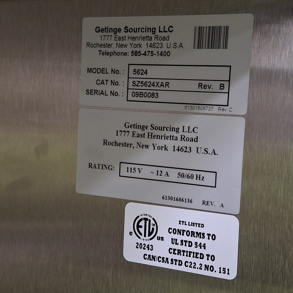 Getinge 5624 Warming Cabinet