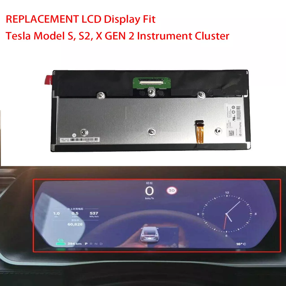 LCD Display Replacement For Tesla Model S/S2/X GEN 2 Digital Instrument Cluster