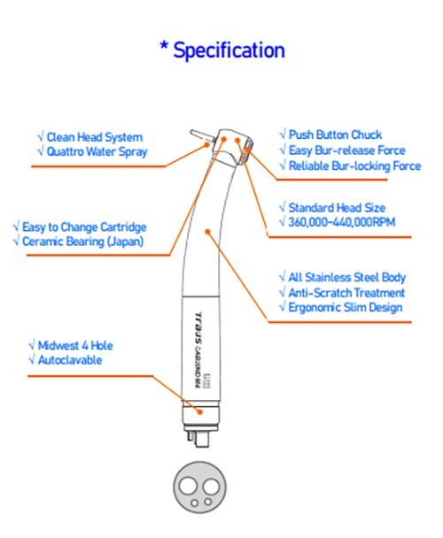SAESHIN TRAUS CAB20ND M4 NON-OPTIC HANDPIECE (Direct Connect Type)