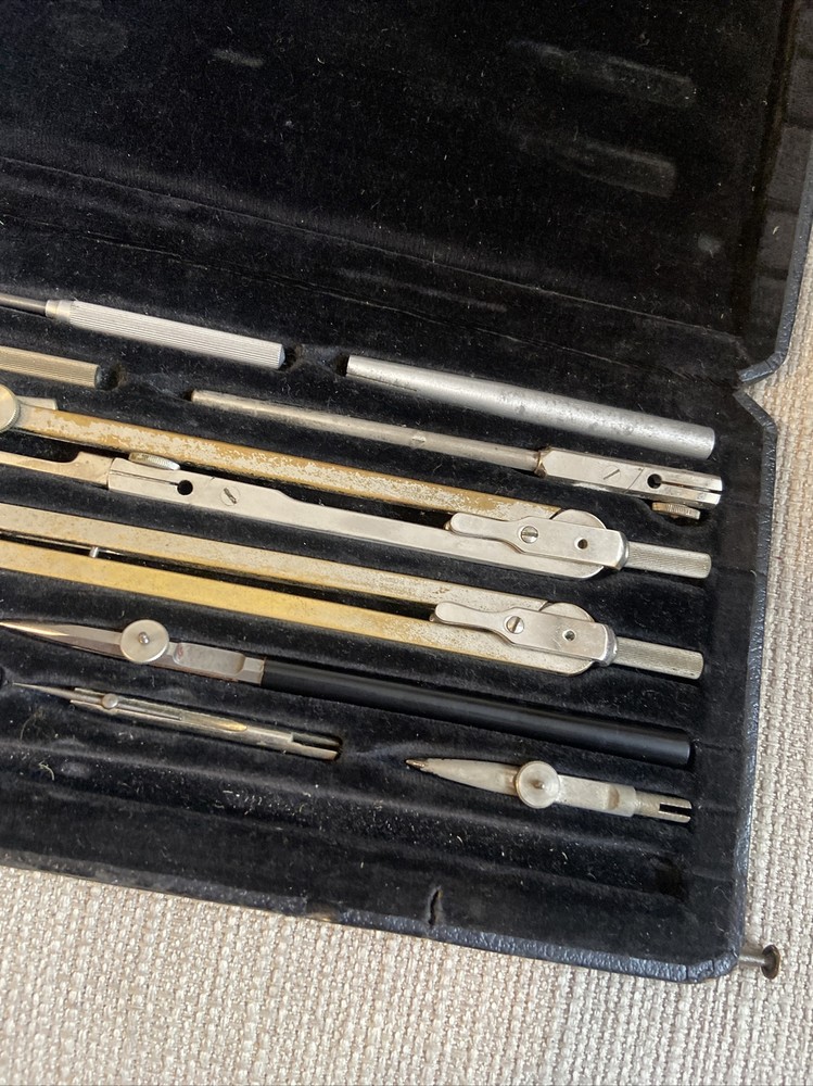 Antique Anker precision compass Technical Architect Cased drawing set