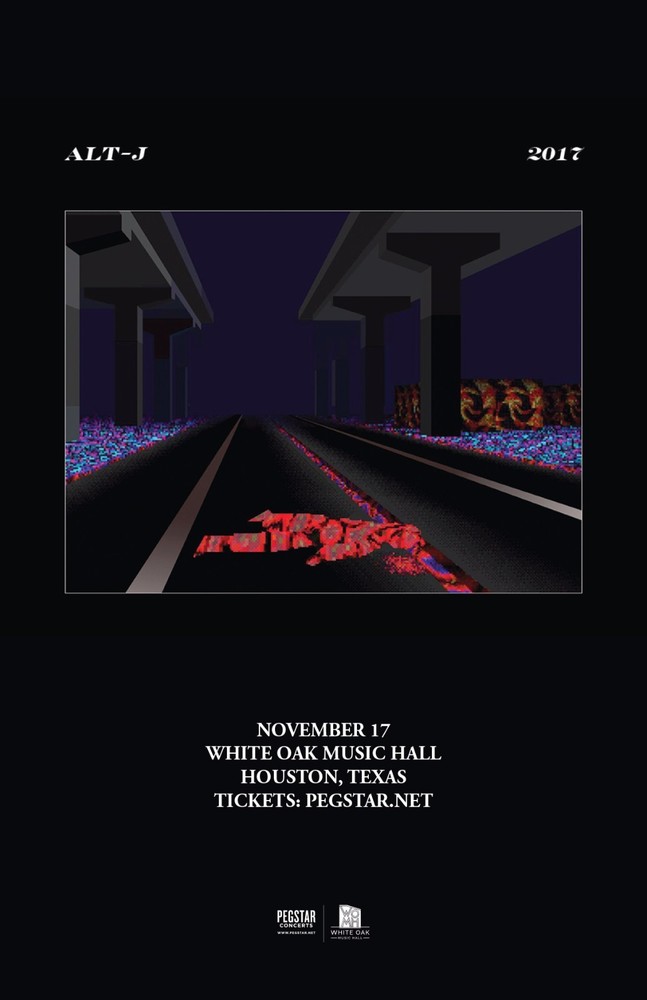 ALT-J 2017 HOUSTON CONCERT TOUR POSTER - Indie Rock / Pop, Folktronica Music