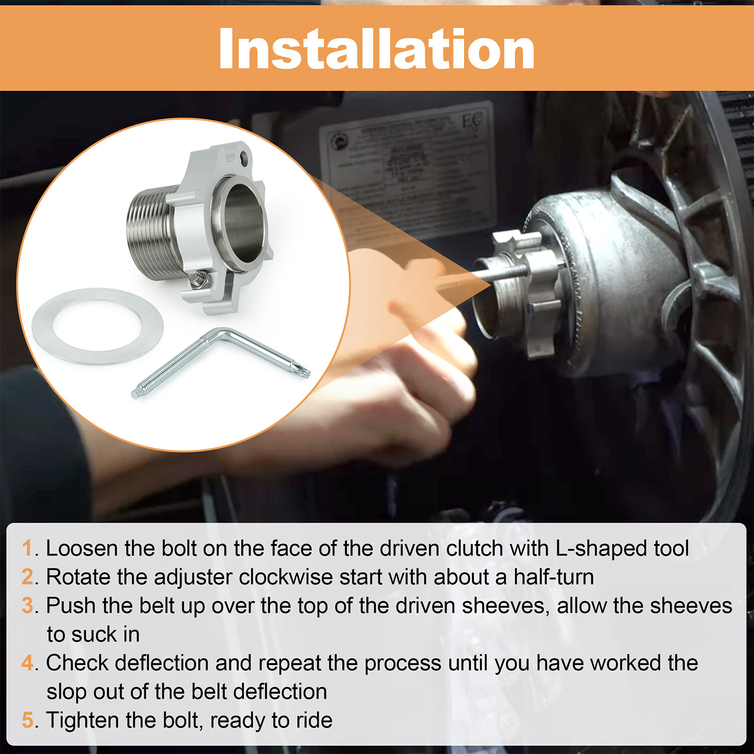 Secondary Clutch Belt Adjuster Kit For Ski-Doo XP 2008-2009 Update to 2010 Newer