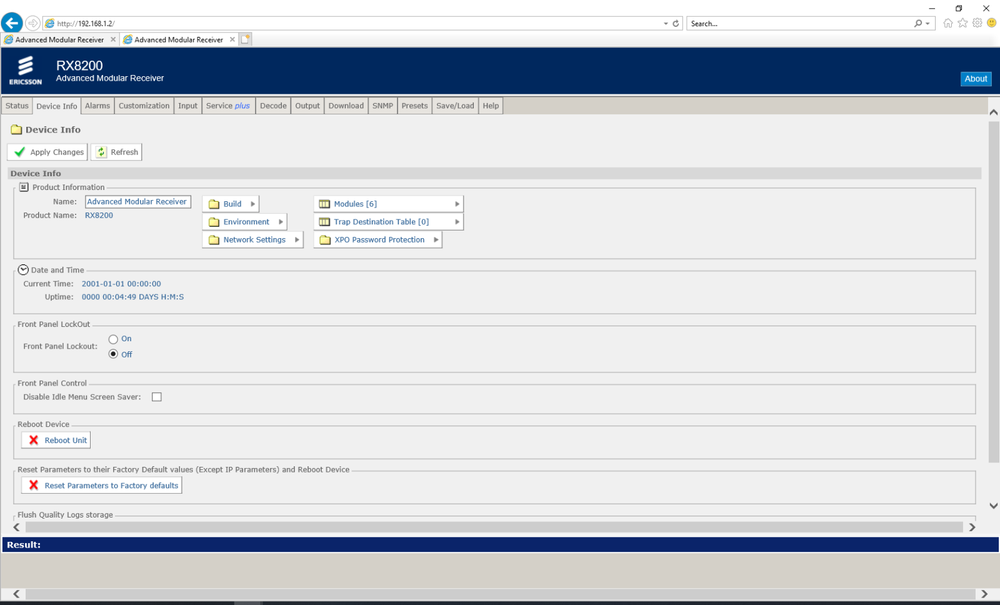 Ericcson RX8200 Advanced Module Receiver MPEG 2/4 Decoder 6 modules