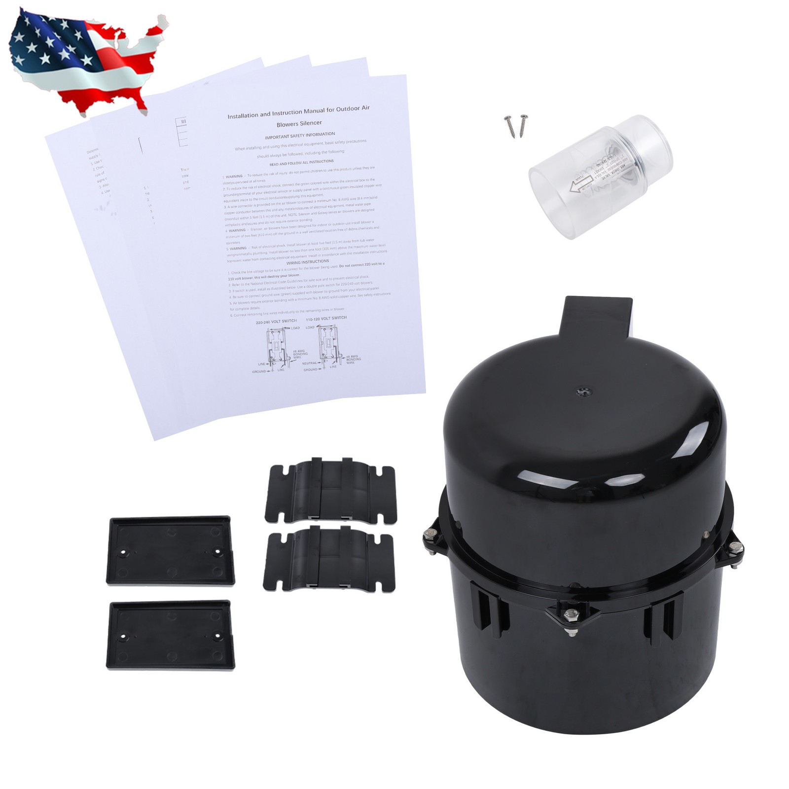 Air Supply Silencer Blower Motor 2HP 120V 9.0 Amps For Hot Tubs and Spa 6320141