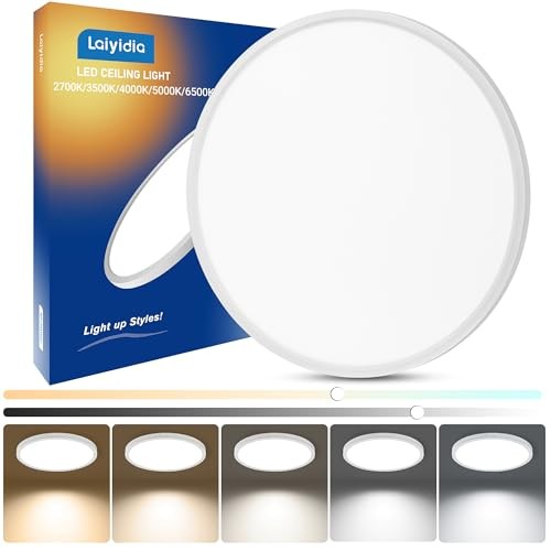 15.8inch 32W 3520LM LED Flush Mount Ceiling Light -Dimmable & 5CCT White 1 Pack