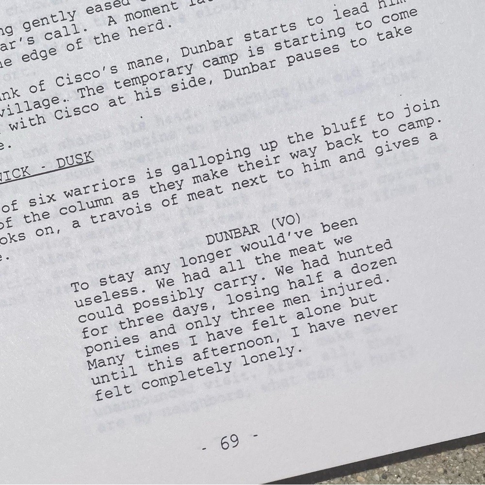 Academy Award Winner Dances With Wolves 1989 Orion Pictures Final Draft Script