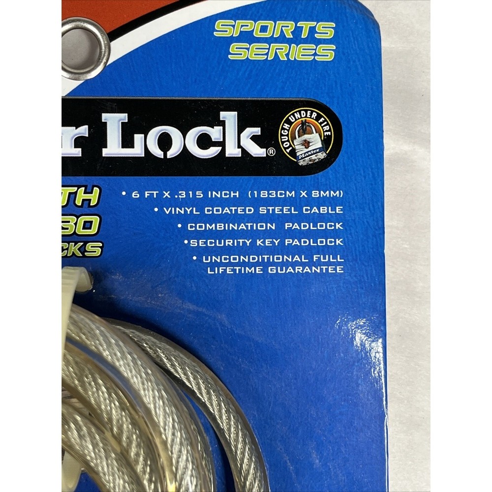 Master Lock 6' Coated Security Cable w/ 2 Key & Combination Padlocks