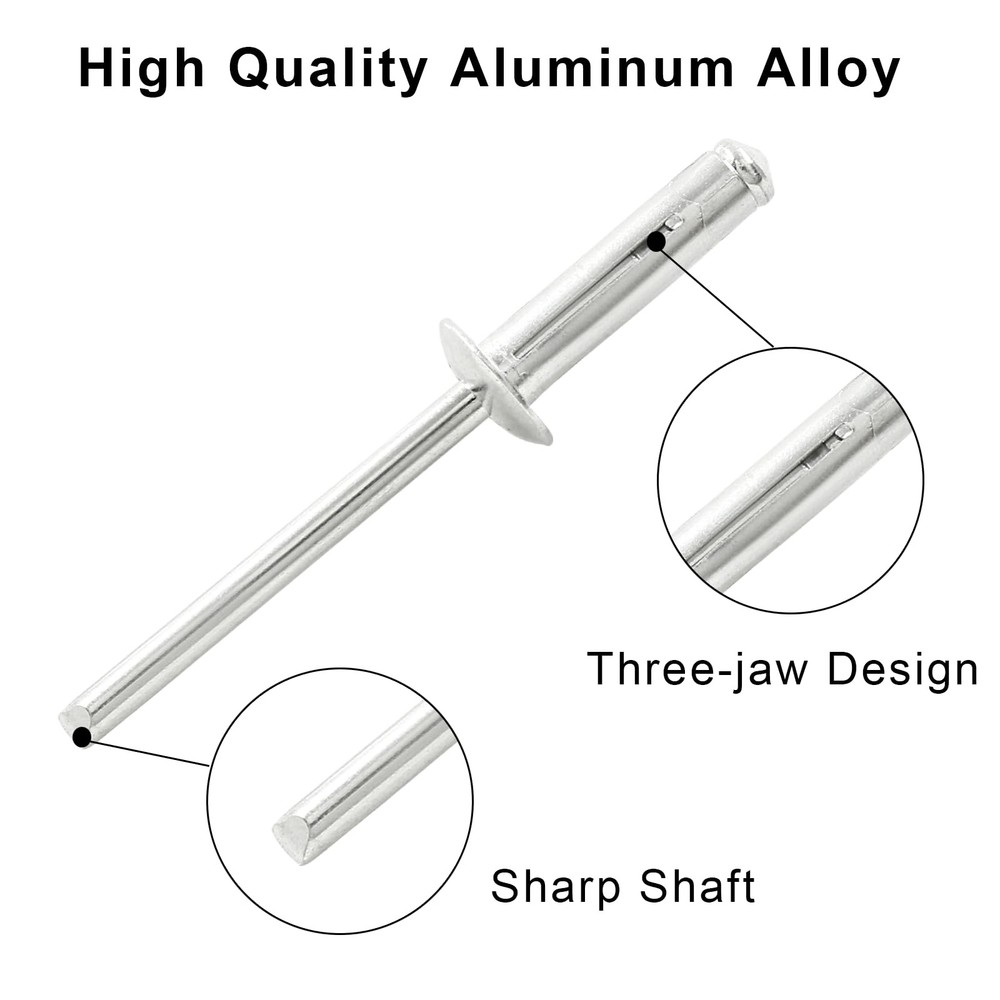 Kyuionty 60 Pcs 3/16" x 3/4" Tri-Fold Exploding Pop x 3/4", Silver