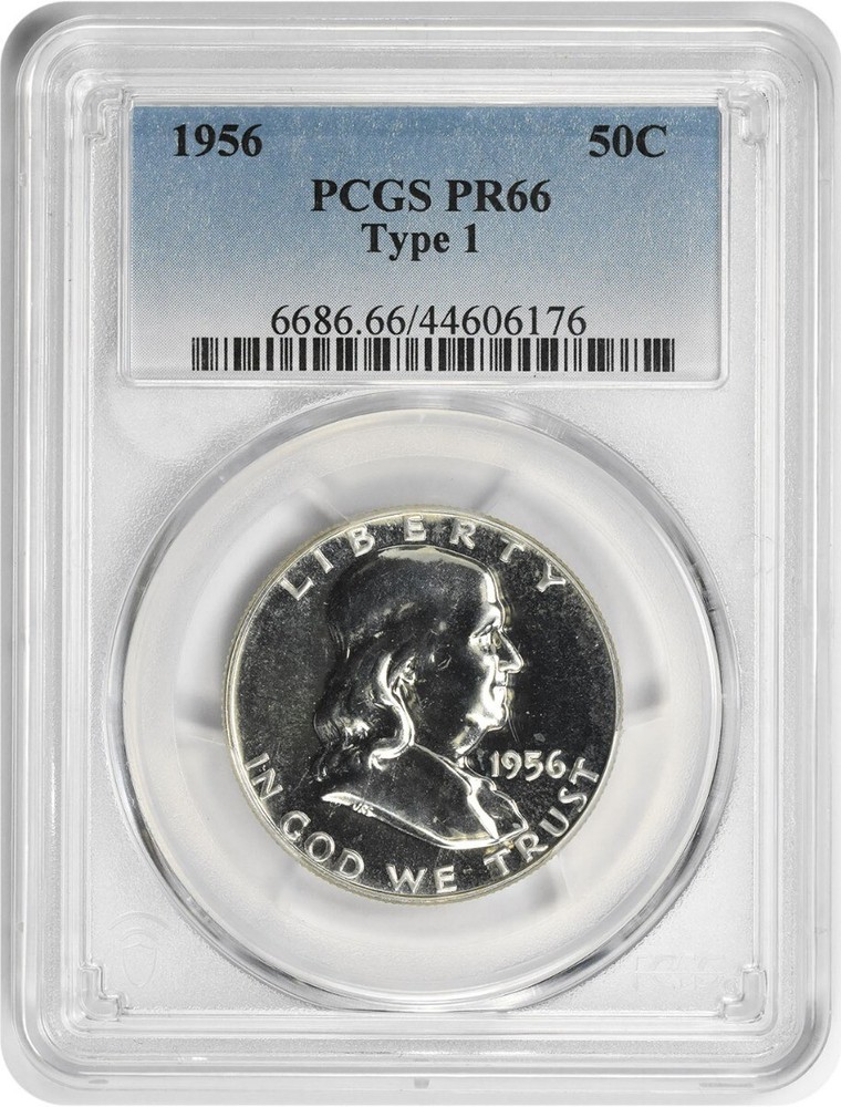 1956 Franklin Silver Half Dollar Type 1 PR66 PCGS