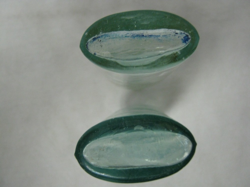 2 Vintage 5" Aqua Blue Bottles