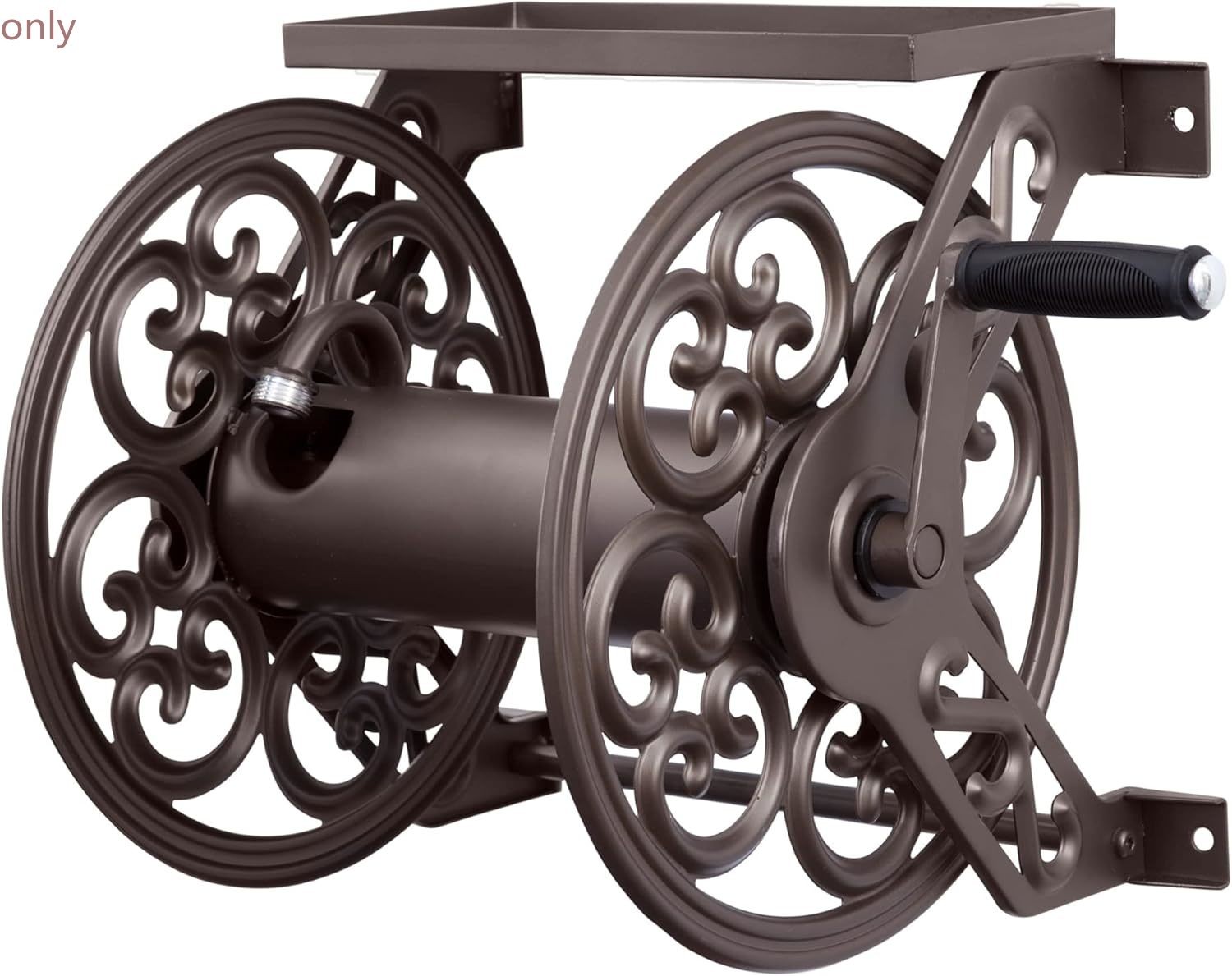 Liberty Garden 708 Steel Decorative Wall Mount Garden Hose Reel, Holds 125-Feet