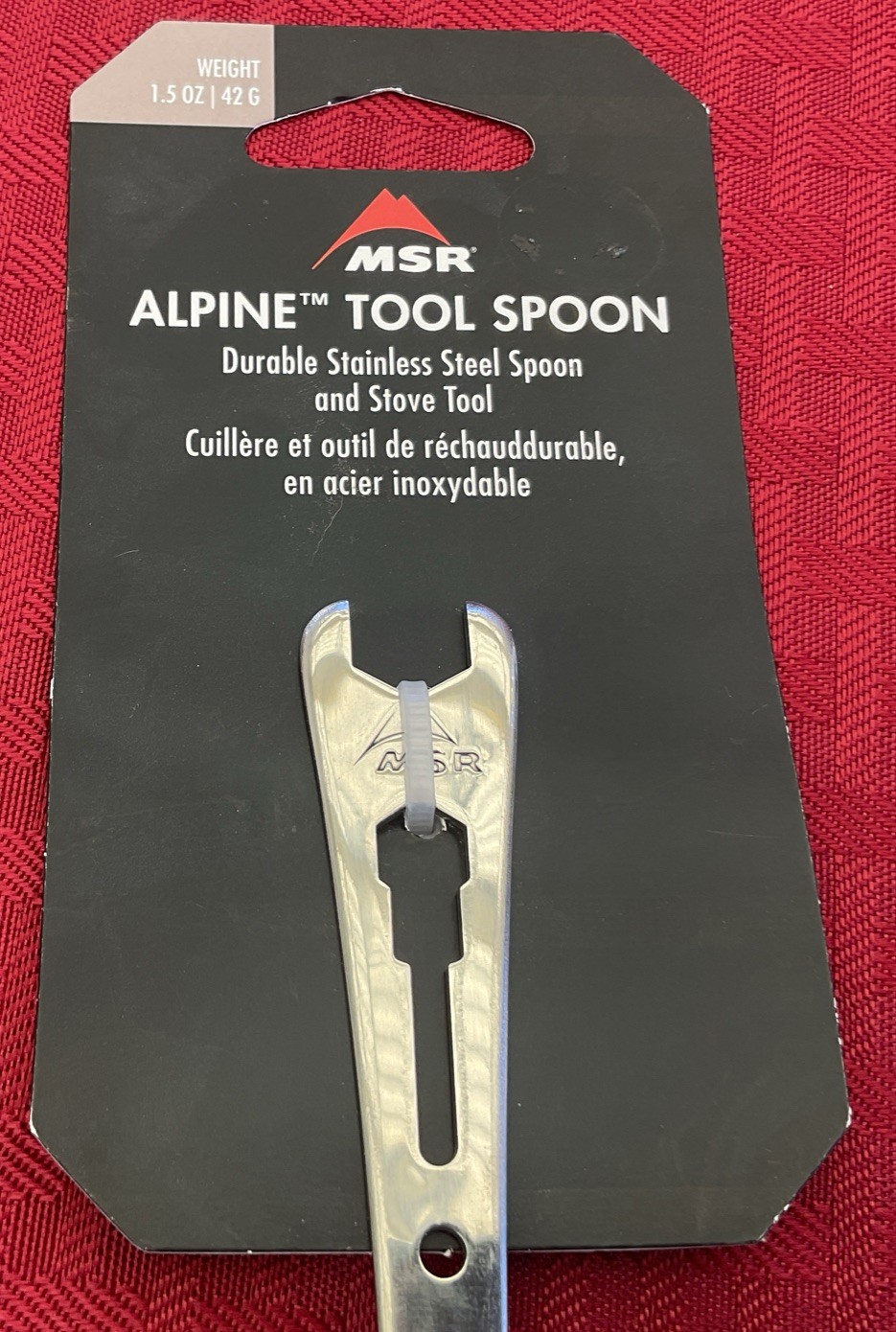 NIP MSR ALPINE TOOL SPOON STAINLESS STEEL LIGHT CAMP SPOON AND STOVE TOOL 321102