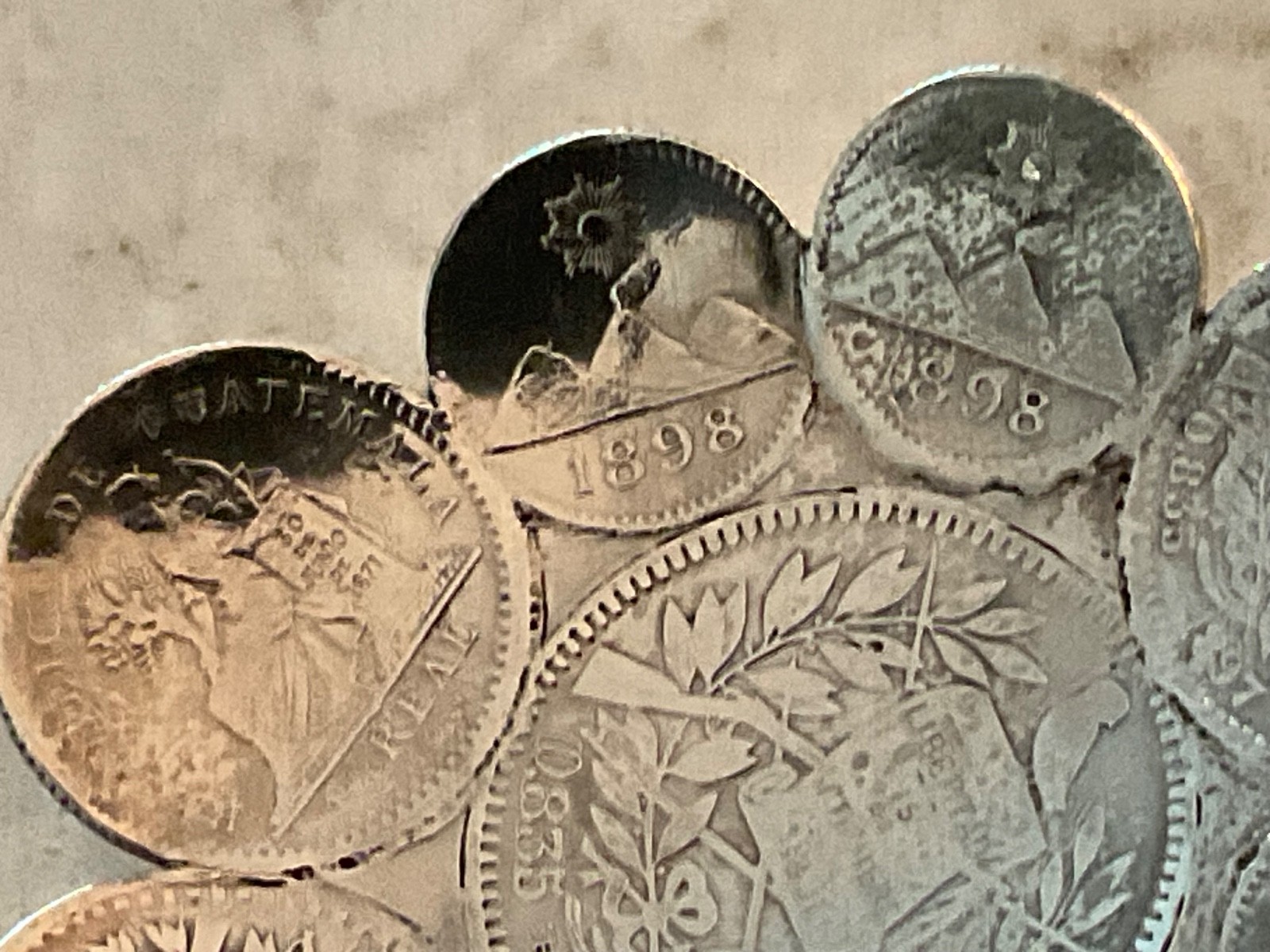 RARE ONE OF A KIND ANTIQUE GUATEMALAN SILVER COINS MADE INTO A SPOON