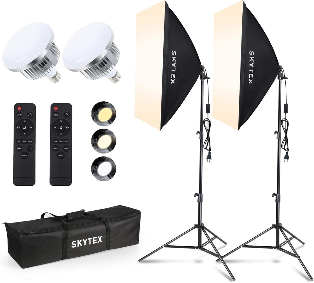 Softbox Lighting Kit2Pack, 20x28in Soft Box | 85W 2700-6400K E27 LED Bulb Con...