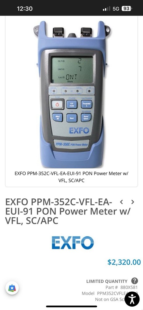 EXFO PPM-350C PON Power Meter PPM Meter
