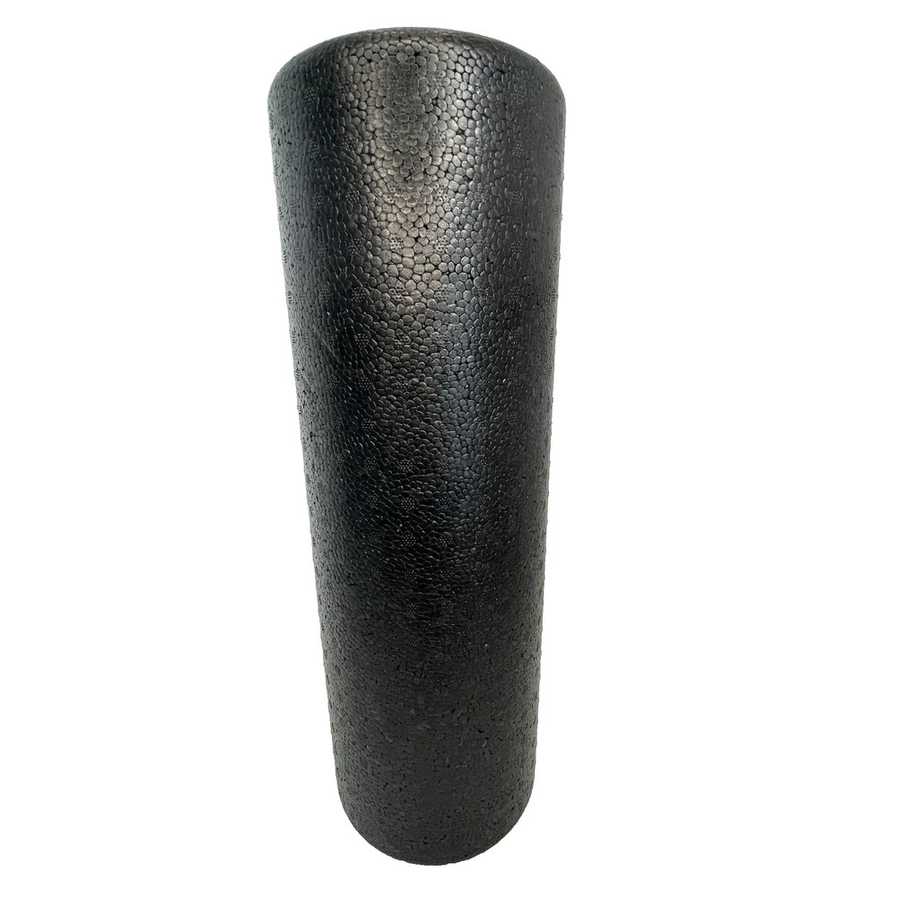 High Density Foam Roller 18 Inches Solid Black Muscle Massage Physical Therapy