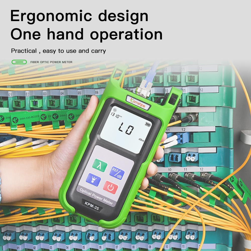 7-Wavelength Optic Fiber Power Meter & Light Source Kit, Self-Calibrating