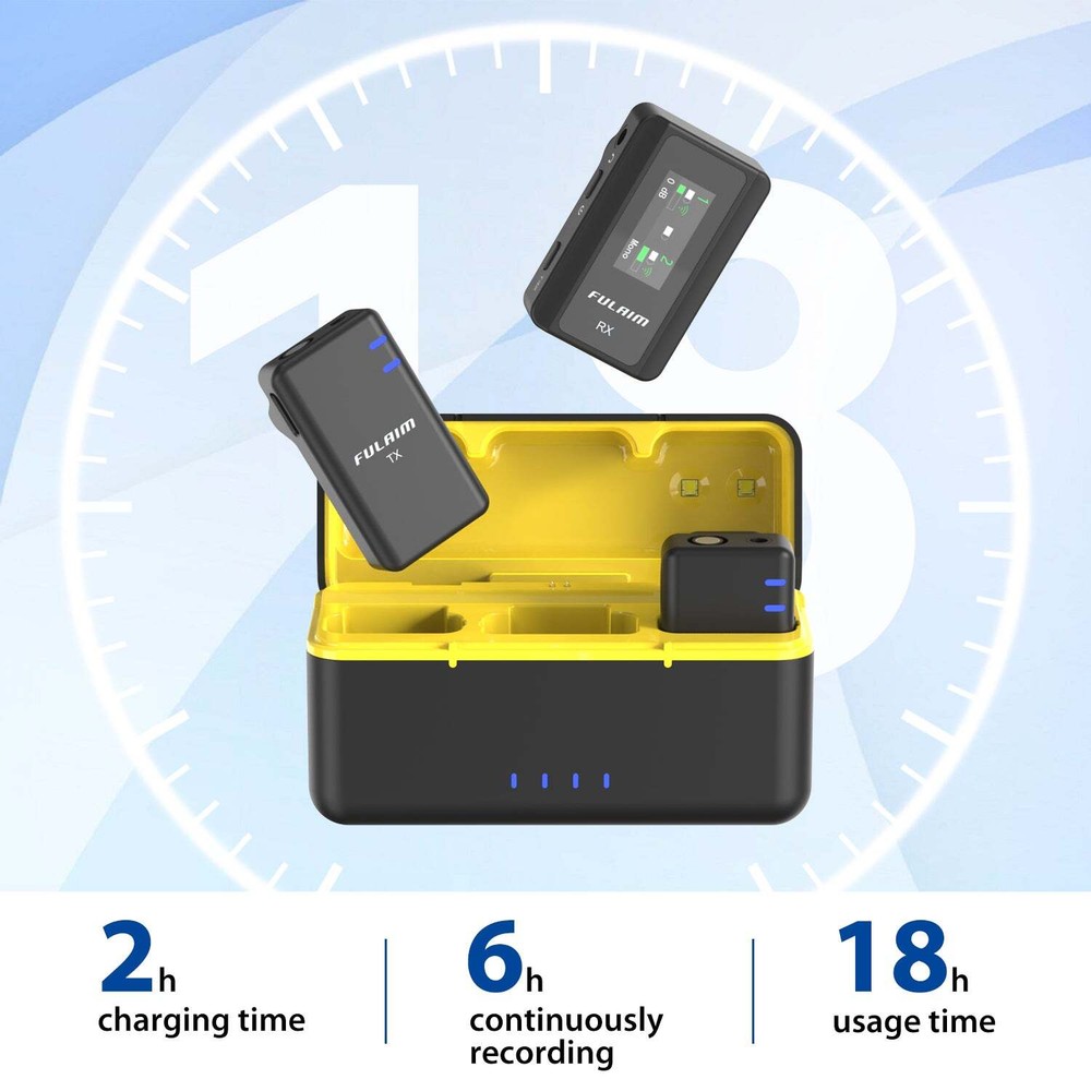 Wireless Lavalier Microphone System for DSLR Cameras/iPhone/Android FULAIM X5