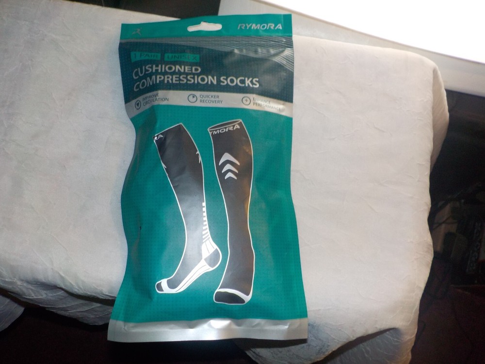 1 pair Rymora New Cushioned Compression Socks black Size medium Unisex