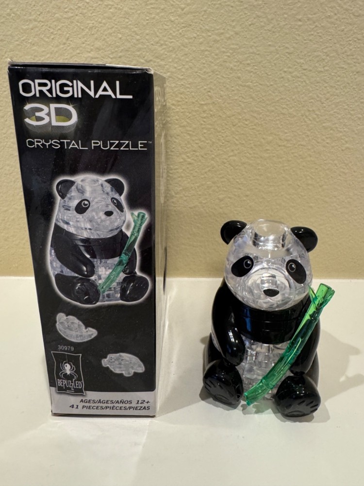 Original 3D Crystal Puzzle, Panda, Complete, EUC with Box