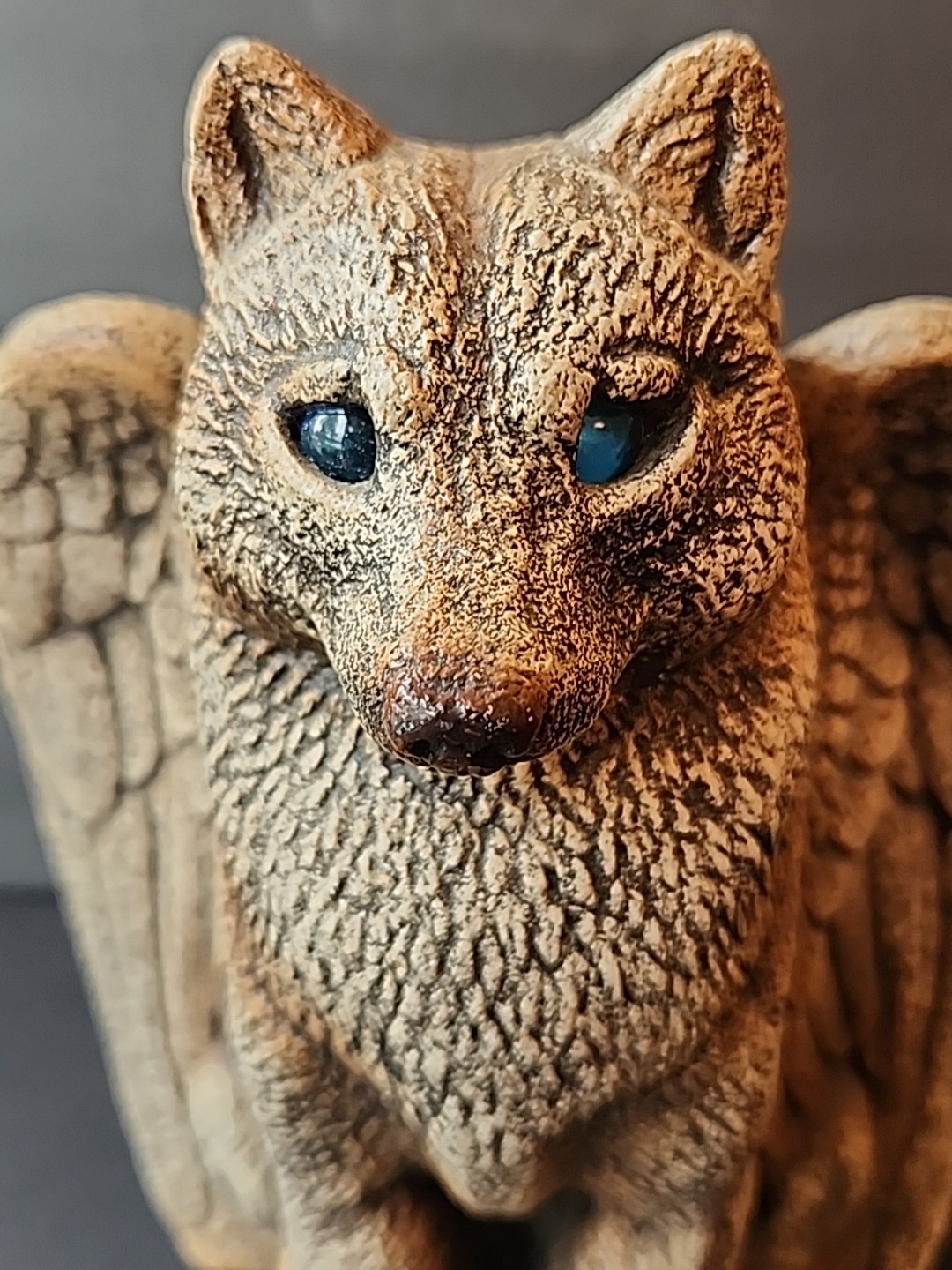 Windstone Editions Winged Spirit Wolf Candle Lamp Statue Pena Gargoyle READ