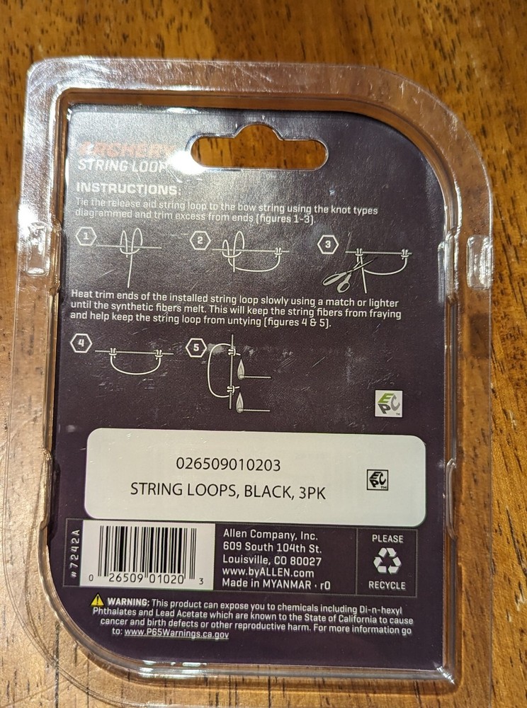 Black Titan Archery String Loop - 3 Pack