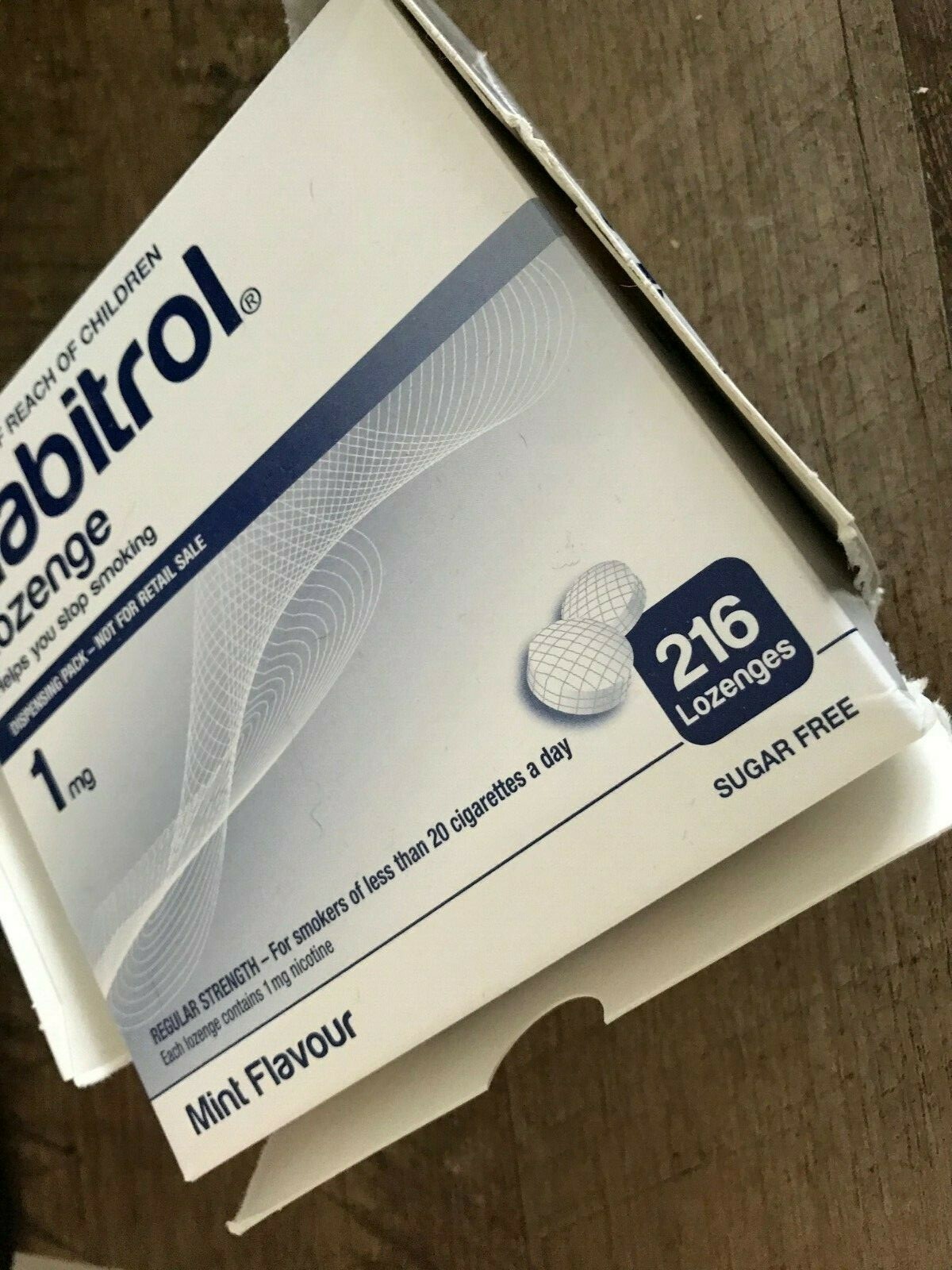 DENTED Habitrol Nicotine Lozenge 1mg MINT Flavor Lozenges 216 Pieces Sugar Free