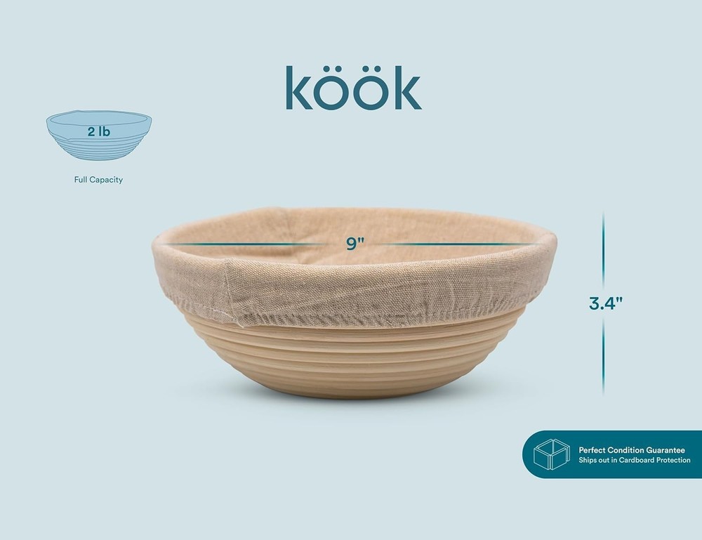 Complete Sourdough Proofing Set: Rattan Banneton Baskets & Baking Tools